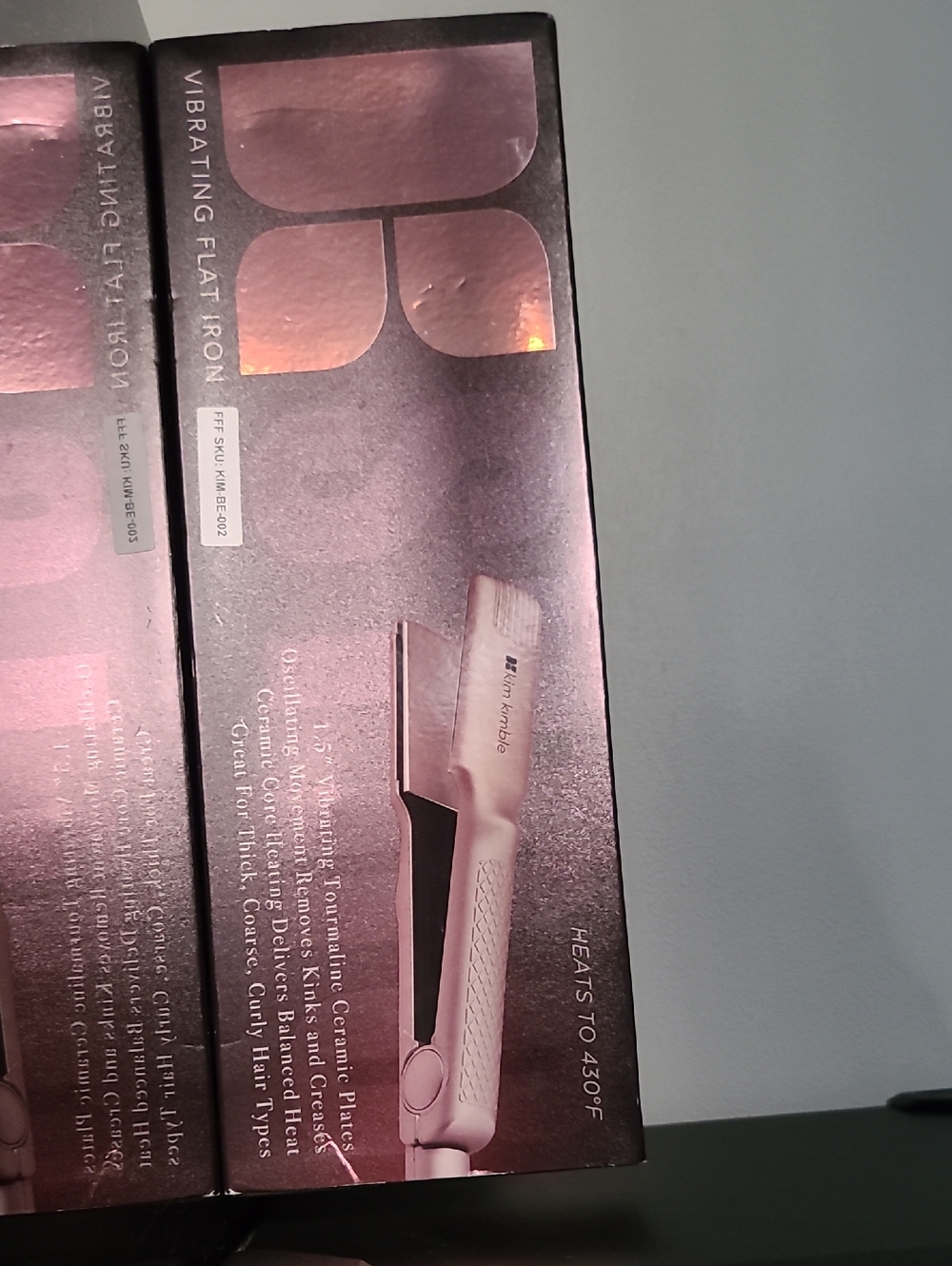 Pink Vibrating Flat Iron Hair Straightener